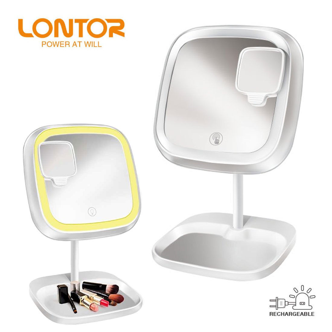 Lampe Miroir LED Maquillage et Lecture – Rechargeable avec Support Organisateur image 2
