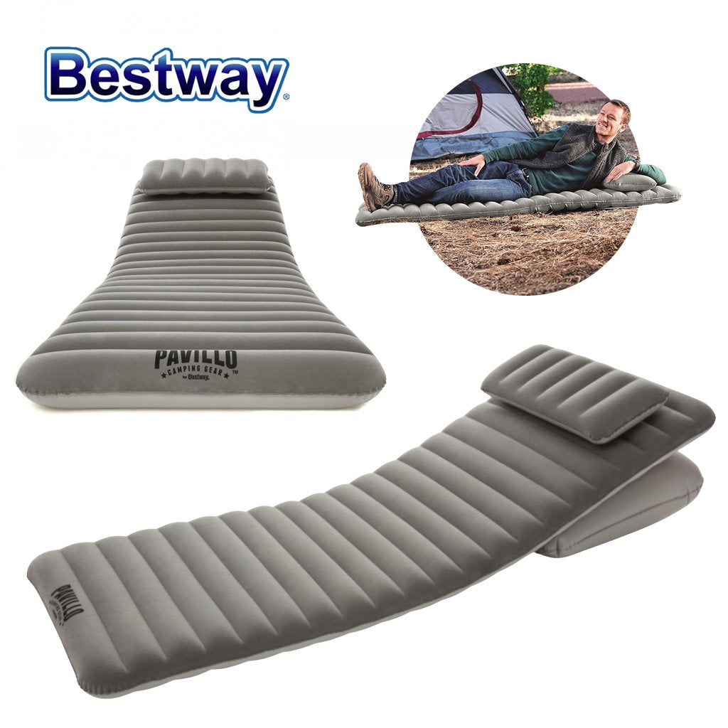 Matelas Gonflable 1 Place avec Oreillers – Ergonomique et Extérieur image 0