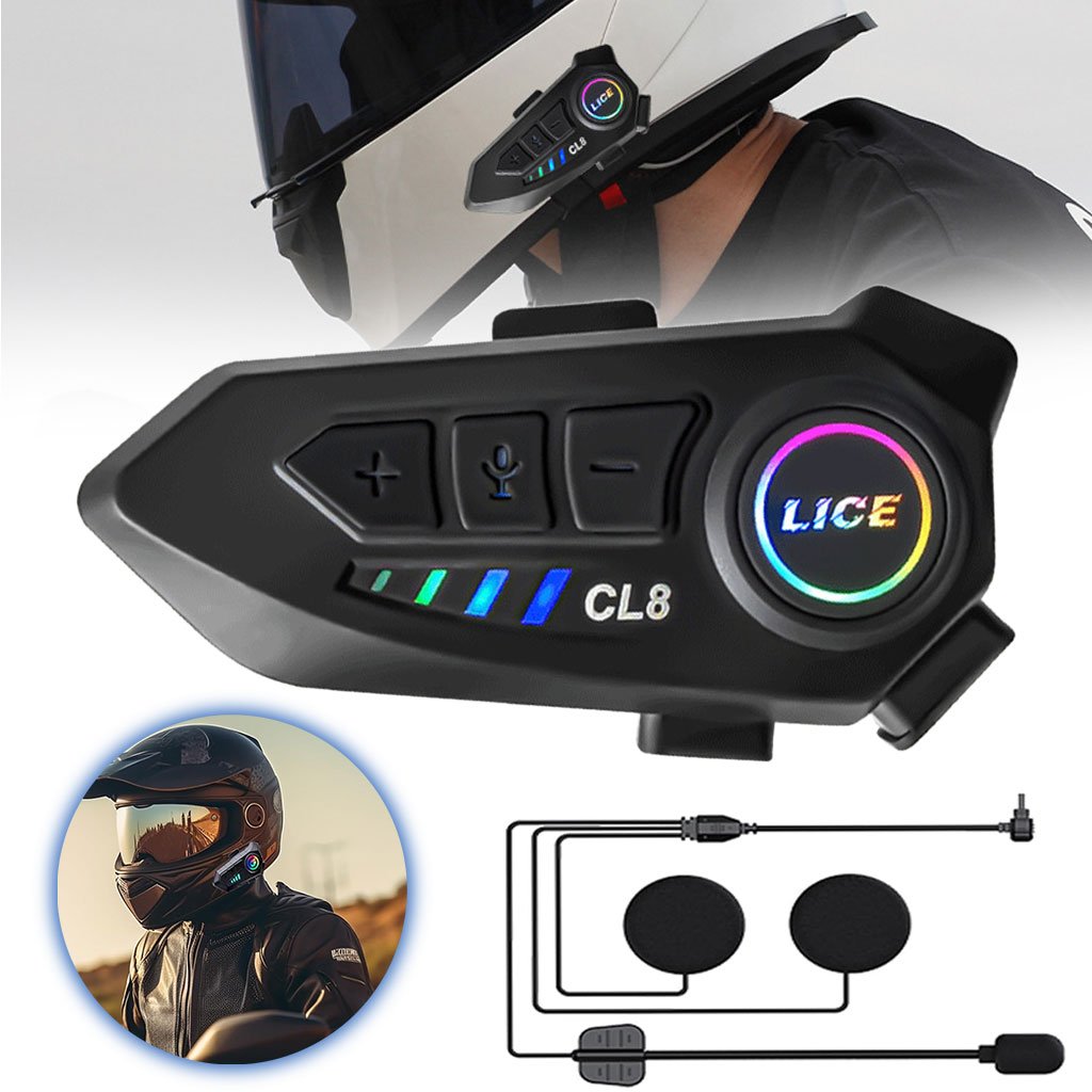 Microphone Casque Moto Sans Fil CL8 Bluetooth 5.3 avec Réduction Intelligente du Bruit image 0