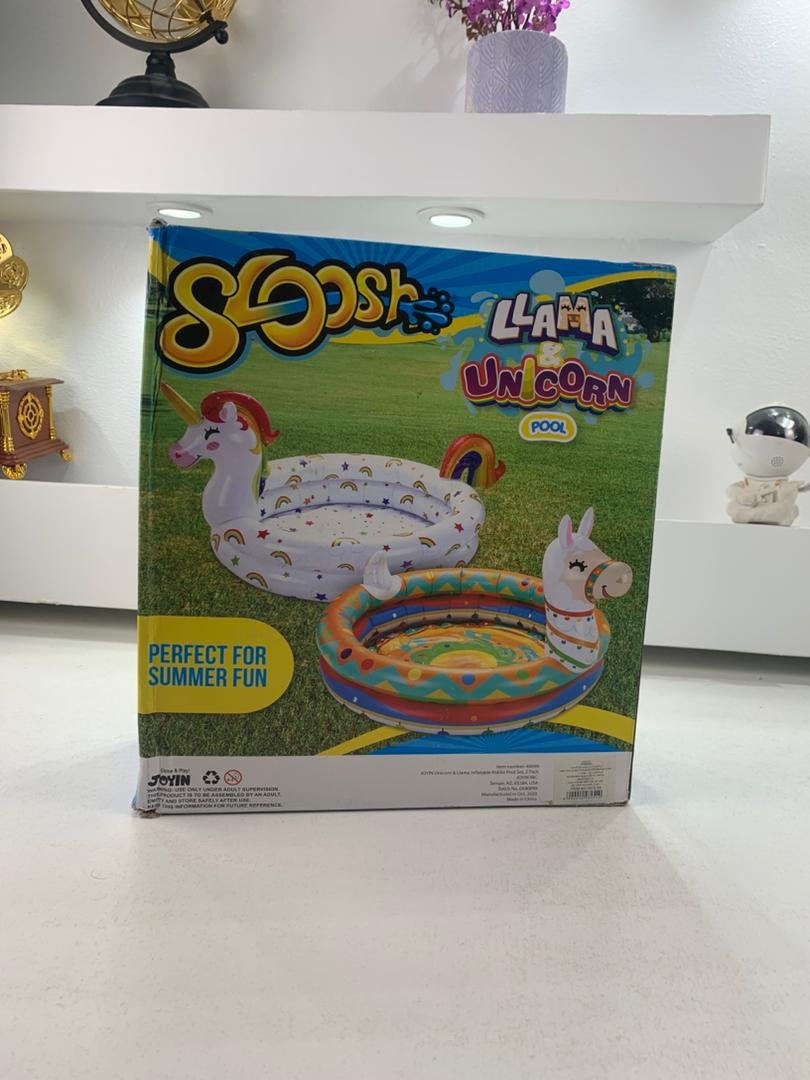 Pack de 2 Piscines Gonflables pour Enfants – Licorne & Lama | طقم مسبحين قابلين للنفخ للأطفال بشكل يونيكورن ولاما image 4