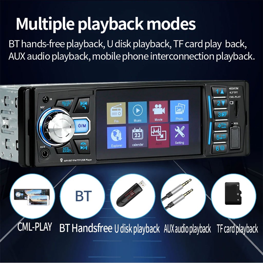 Autoradio Multimédia 4.1" avec Bluetooth et Support Caméra de Recul image 6