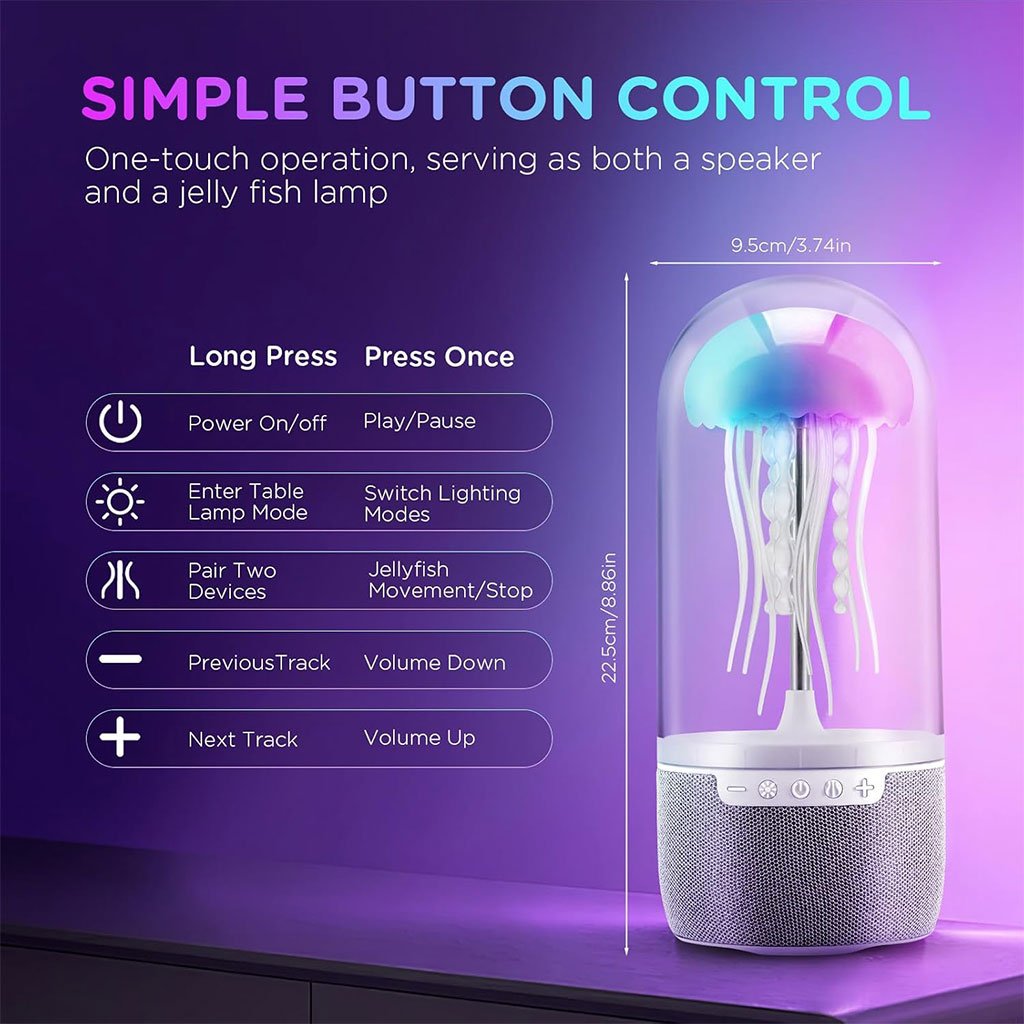 Lampe Méduse LED avec Haut-Parleur Bluetooth et Télécommande image 1
