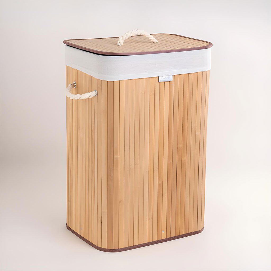 panier à linge en bambou naturel – Capacité généreuse et design élégant image 1