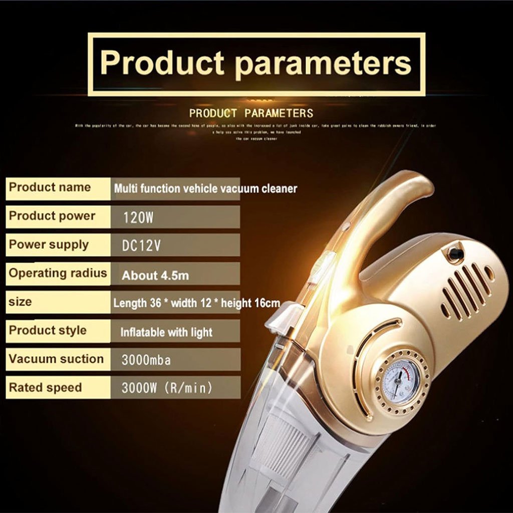 Aspirateur Voiture 2-en-1 avec Gonfleur Numérique et LED image 1