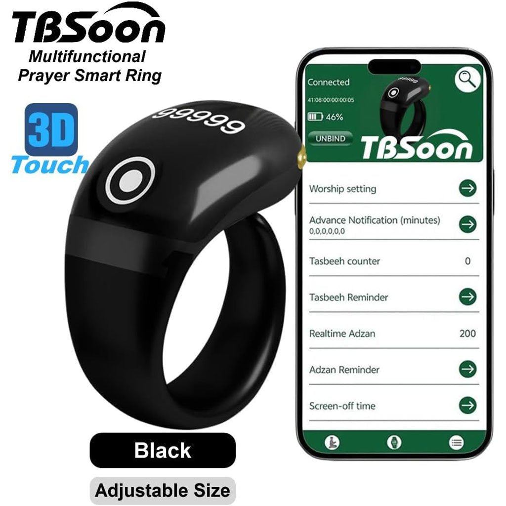 Bague intelligente de Dhikr avec écran OLED – Compteur digital rechargeable image 5
