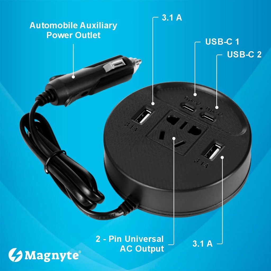Onduleur Voiture 150W avec 4 Ports USB & Prise Secteur Universelle image 3