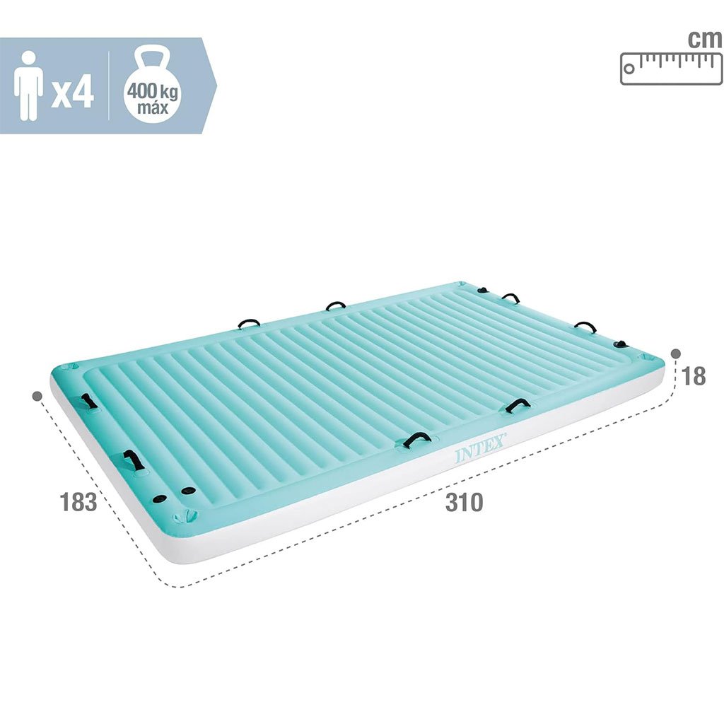 Grande Matelas Flottant Intex 56289EP – 3.1m x 1.83m avec Porte-Gobelets | فرشة سباحة كبيرة الحجم مع حوامل أكواب image 1