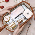 Trousse Maquillage Double Couche Grande Capacité en Cuir PU Imperméable حقيبة مكياج مزدوجة الطبقة بسعة كبيرة من الجلد المقاوم للماء image 0