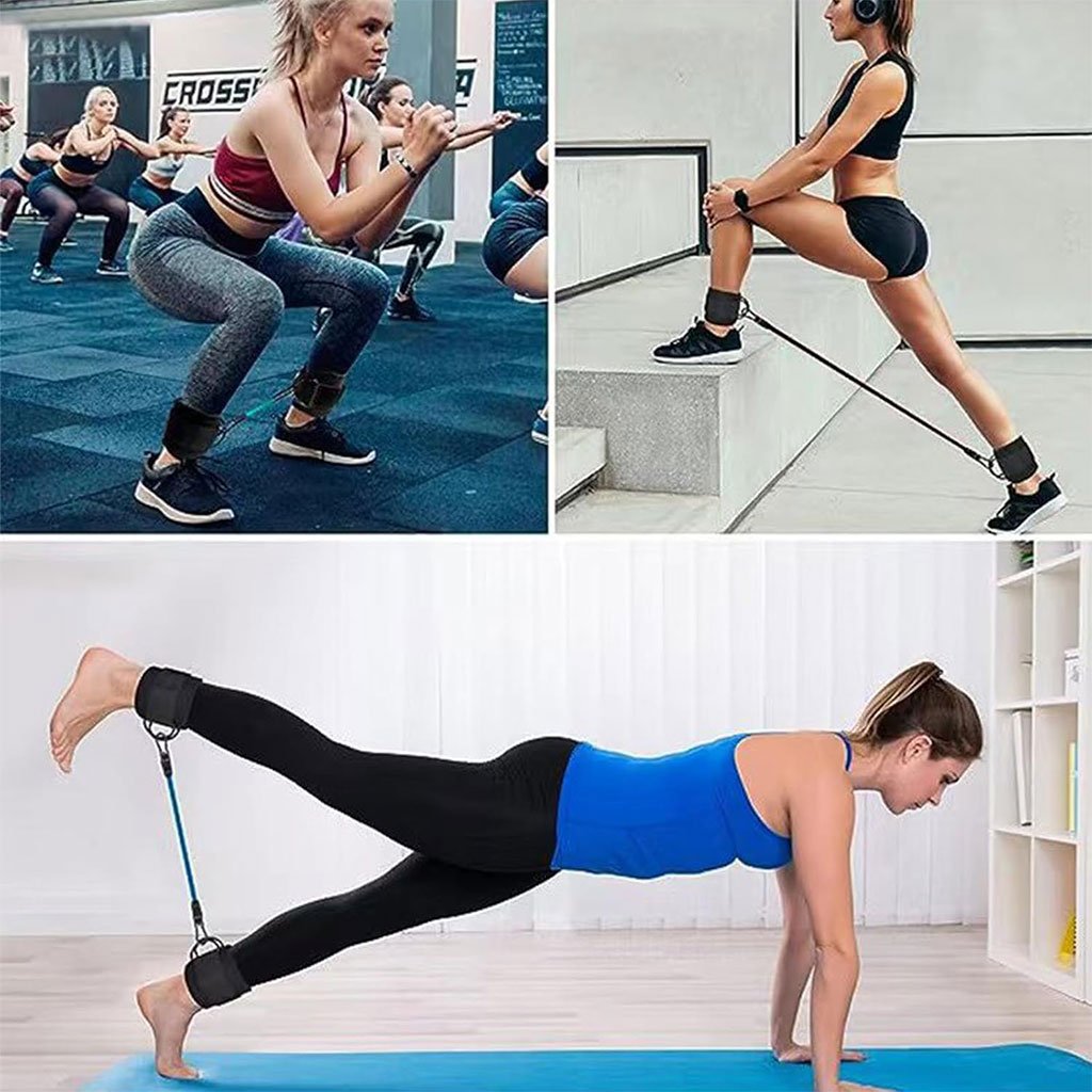 Bande de Résistance de Fitness avec Sangle Cheville – Entraînement Complet des Jambes à Domicile ou en Voyage image 3
