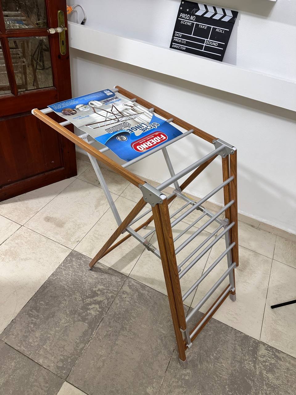 Étendoir à linge pliable en aluminium avec roulettes – Grande capacité image 2