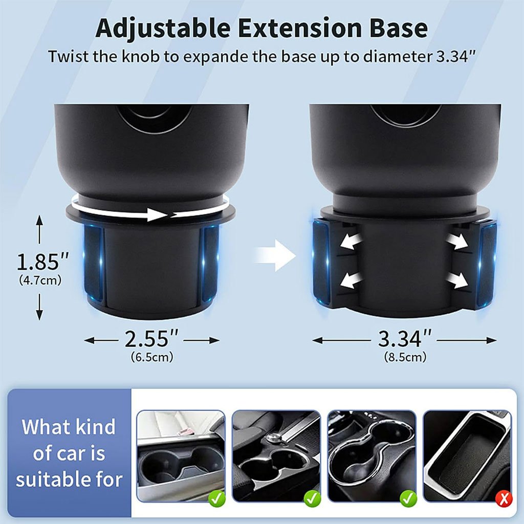 Support Téléphone Voiture avec Porte-Gobelet Intégré – Réglable & Rotatif image 6