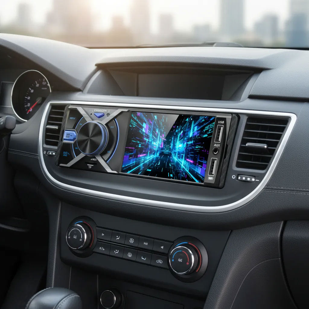 Autoradio 1DIN 4.3” Bluetooth RGB USB Caméra Recul
