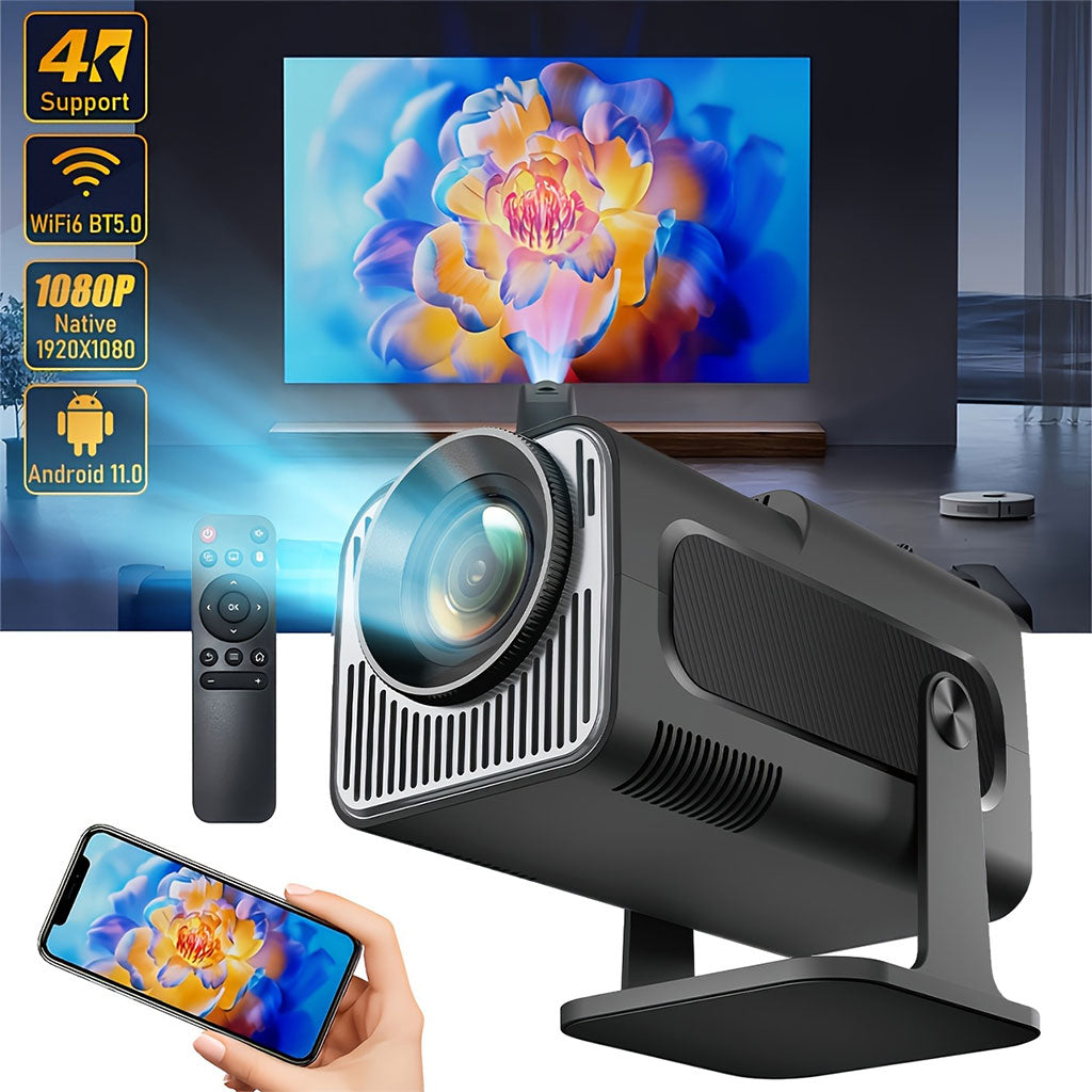 Mini Projecteur Full HD 1080p Android 11 avec WiFi 6 et Bluetooth 5.0