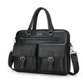 Sacoche de Bureau en Cuir PU Premium Jeep Noir pour Ordinateur 15.6 Pouces