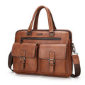 Sacoche de Travail Jeep en Cuir Premium Marron pour Ordinateur Portable 15.6 Pouces