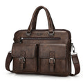 Sacoche de Bureau Professionnelle Jeep Marron Foncé en Cuir PU pour Ordinateur 15.6"