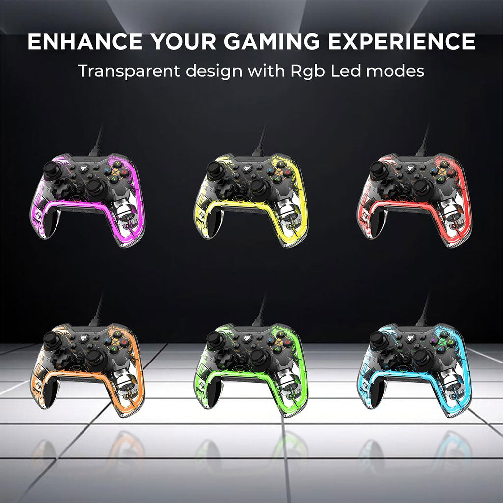 Manette Gaming Filaire RGB Elite X avec Macro