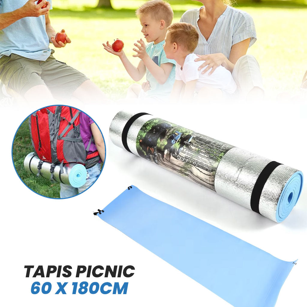 Tapis de Pique-Nique et Camping Isotherme – Imperméable, Léger et Confortable