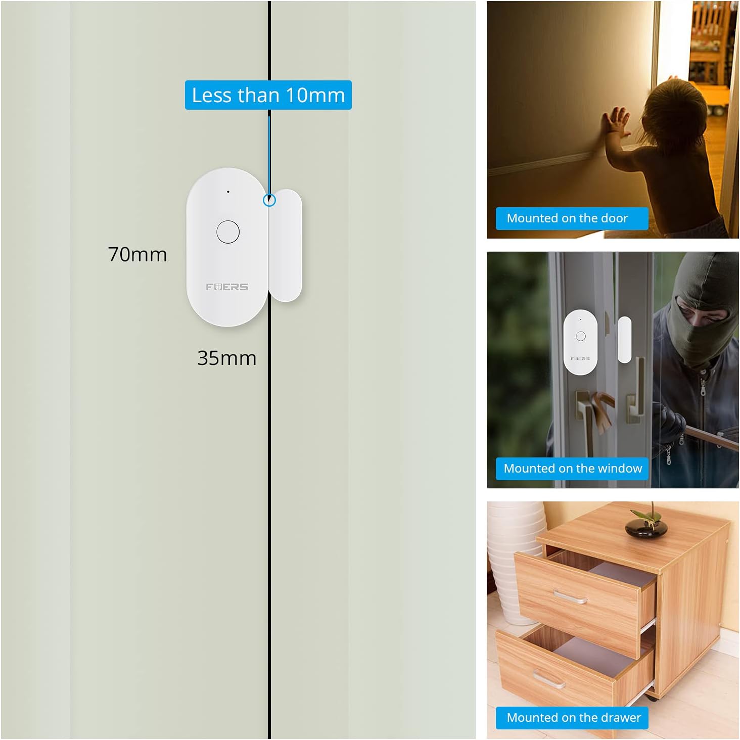 Capteur d'Ouverture WiFi TUYA : Sécurité Intelligente et Alertes Instantanées